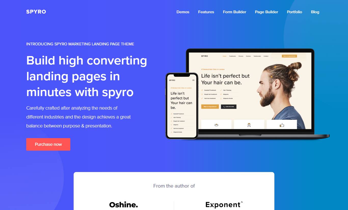 Spyro - Marketing Landing Page WordPress Theme